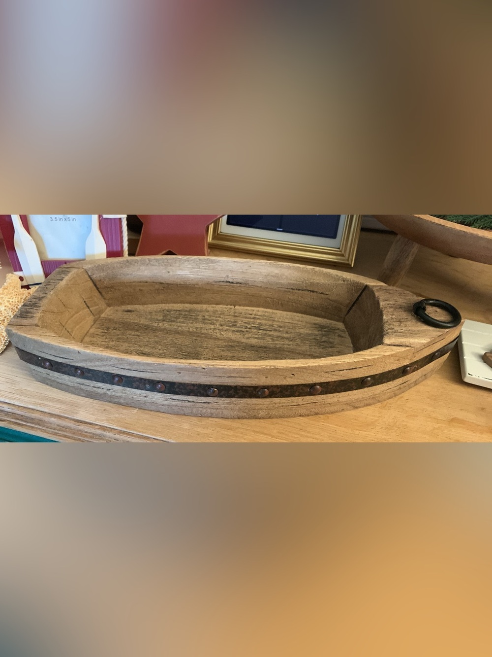 Rustic Wood boat with metal details